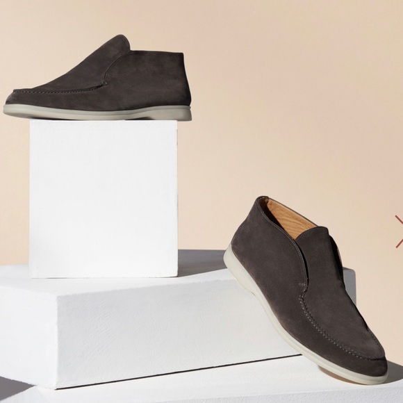 Loro Piana Men’s Open Walk Ankle Boot in Warm Gray size 40.5 - Picture 5 of 12